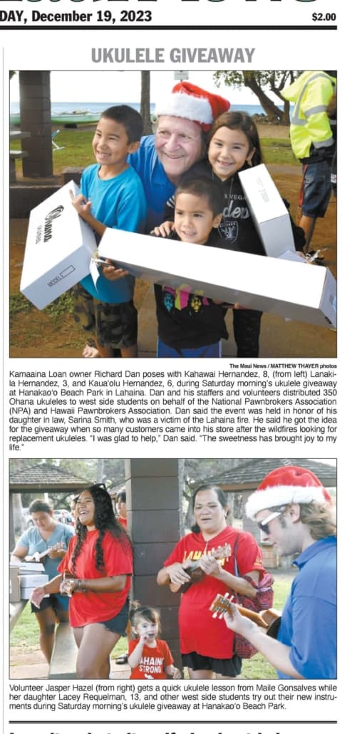 Screenshot of story in Maui News